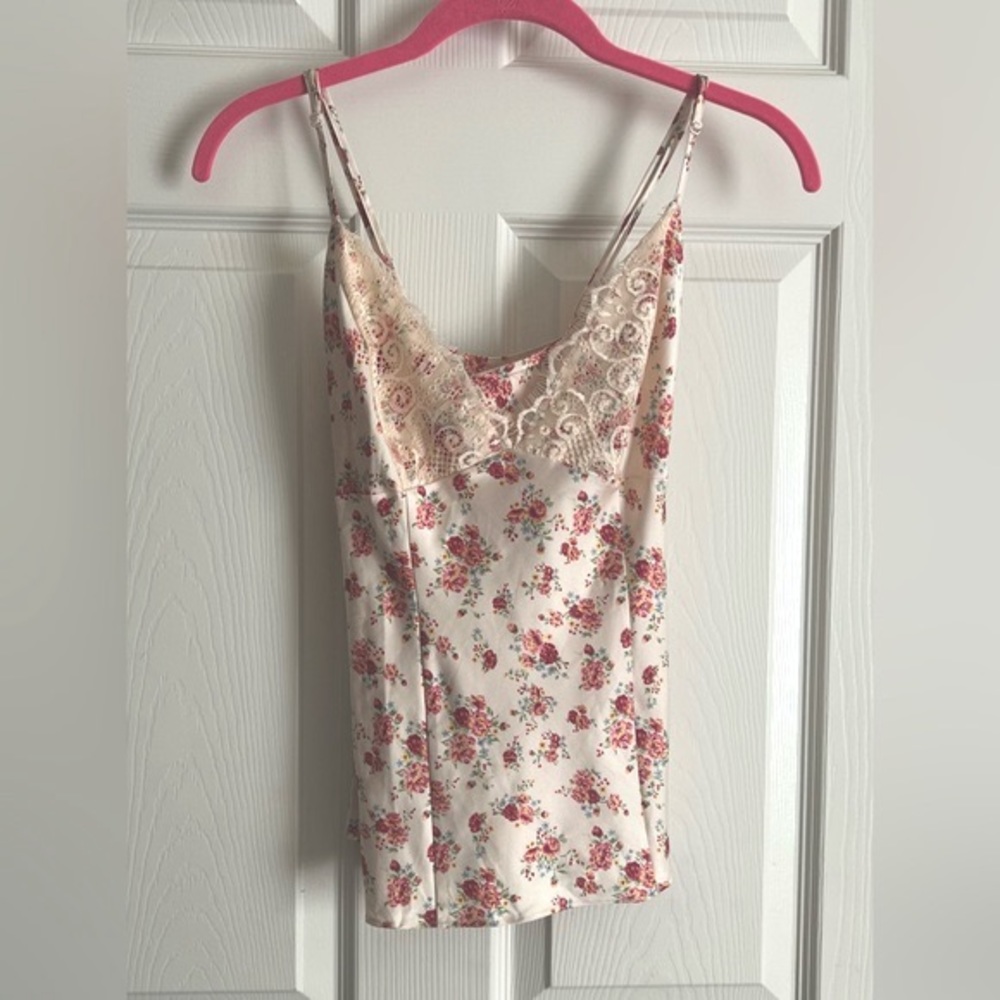 Guess Market Floral Lace Trim Cami L